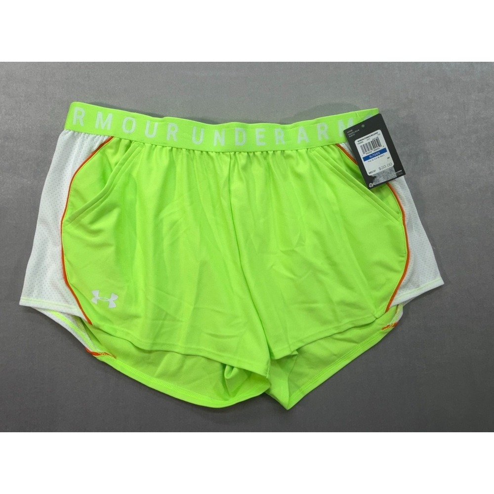 New Under Armour Women Play up 3.0 Shorts Lime Green‎ Size XL